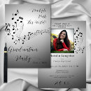 Search for music graduation invitations Black and white