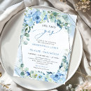 Search for blue and silver engagement party invitations Elegant