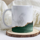 Search for emerald green and white mugs Elegant