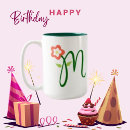 Search for green and orange mugs Letter