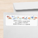 Search for blue flowers return address labels Butterfly