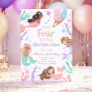 Search for mermaid 4th birthday invitations Mermaid pool party