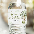 Search for 1st birthday water bottle labels Hot air balloon