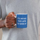 Search for never give up mugs Text