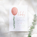 Search for balloon baby girl shower invitations Eucalyptus greenery