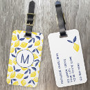 Search for lemon luggage tags Watercolor