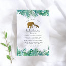 Search for tropical leaves baby shower invitations Elephant
