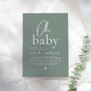 Search for oh baby shower invitations Sage green