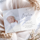 Search for black white photo christening invitations Minimal