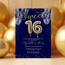 Search for royal blue gold sweet 16 invitations Girls 16th birthday