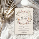 Search for floral wreath bridal shower invitations Wildflowers