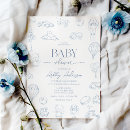 Search for victorian baby shower invitations Blue and white
