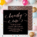 Search for gold 21st birthday invitations Typography