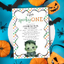 Search for the spooky one birthday invitations Baby boy