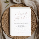Search for love is patient wedding invitations Postponement