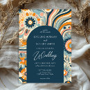 Search for navy blue orange wedding invitations Script
