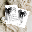 Search for black white bow bridal shower invitations Gothic