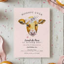 Search for cute cow birthday invitations Pink