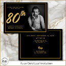 Search for minimalist 80th birthday invitations Modern typography