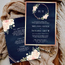 Search for navy blue and blush pink wedding invitations All in one