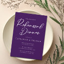 Search for purple rehearsal dinner invitations Minimalist