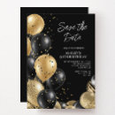 Search for balloon 50th birthday invitations Black and gold