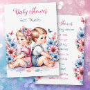 Search for vintage twin baby shower invitations Retro