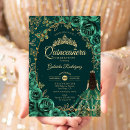 Search for green gold quinceanera invitations Mexican spanish latina