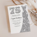 Search for 75th with diamonds birthday invitations Party