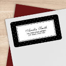 Search for black polka dot return address labels Black and white