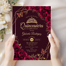 Search for burgundy and gold quince invitations Floral
