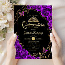 Search for purple gold quinceanera invitations Floral
