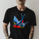Search for swallow tattoo tshirts Red