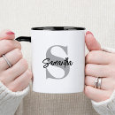 Search for two initials mugs Black and white