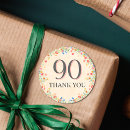 Search for 90th birthday party stickers Ninetieth