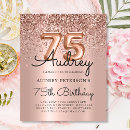 Search for rose 75th birthday invitations Elegant