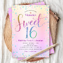 Search for ombre sweet 16 invitations Birthday