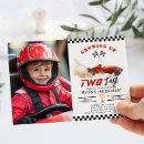 Search for growing up two fast birthday invitations Race car