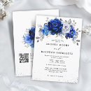 Search for navy blue silver white wedding invitations Sophisticated bright chic peony