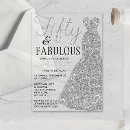 Search for silver black white 50th birthday invitations Elegant