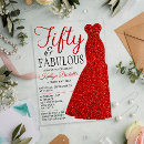 Search for red and black 50th birthday invitations Fifty and fabulous