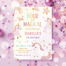 Search for digital unicorn birthday invitations Magical birthday party