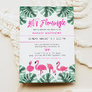 Search for watercolor flamingo baby shower invitations Palm leaves