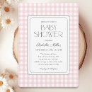 Search for pink gingham baby shower invitations Script calligraphy