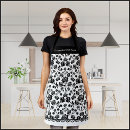 Search for floral lace aprons Black