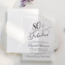 Search for 80th dinner birthday invitations Chic