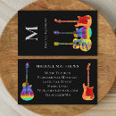 Search for guitar lessons business cards Professional musician