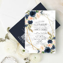 Search for navy and pink wedding invitations Watercolor