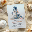 Search for nautical girl 1st birthday invitations Under the sea