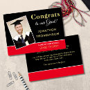 Search for red black and white gold invitations Graduate